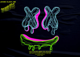 Smile neon Lining drawing, Urban streetwear design