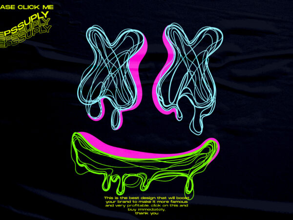 Smile neon lining drawing, urban streetwear design
