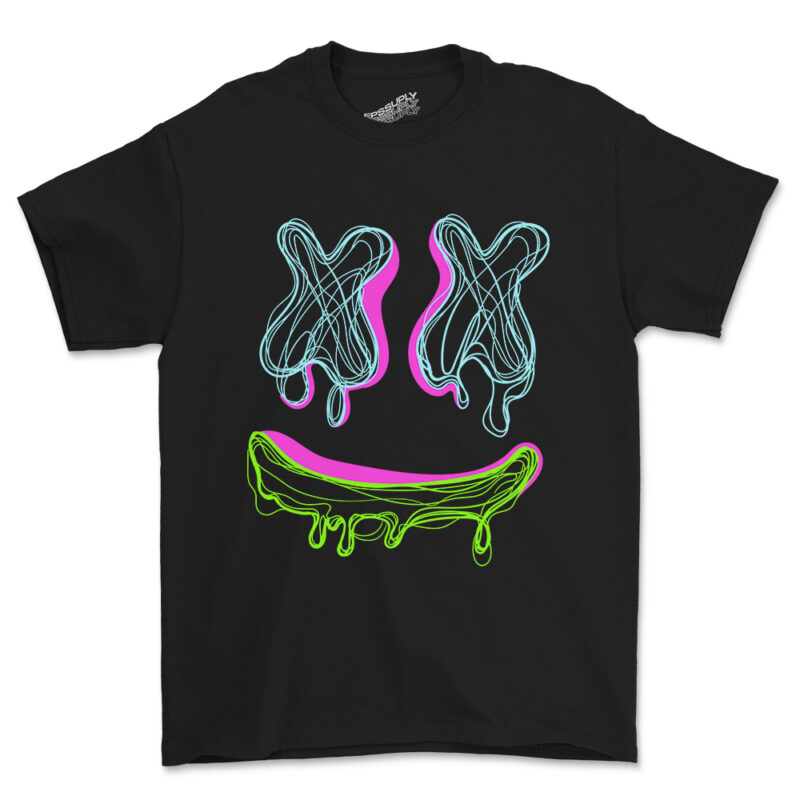 Smile neon Lining drawing, Urban streetwear design