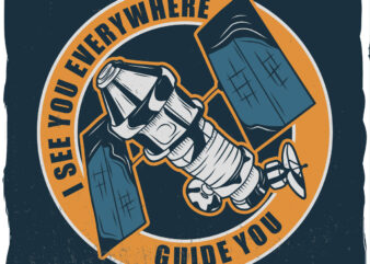 Space satellite t-shirt design