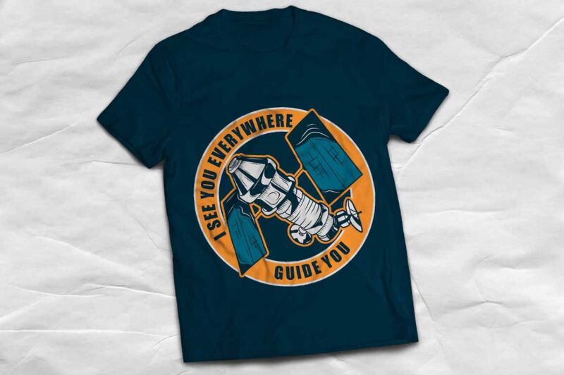 Space satellite t-shirt design