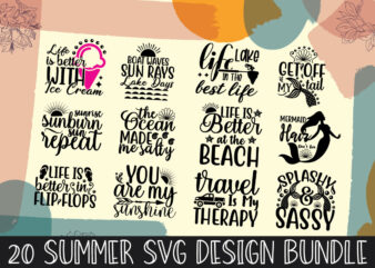 Summer svg bundle t shirt template vector