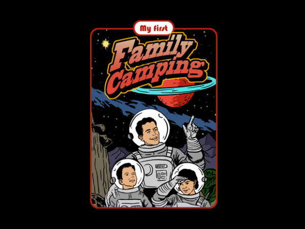 Family camping t shirt graphic design