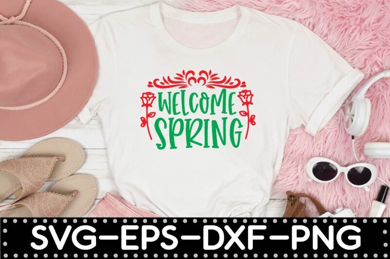 Spring SVG bundle by Oxee, hello spring cut digital file, hand drawn spring flower wreath svg, spring market SVG cut file, cricut spring