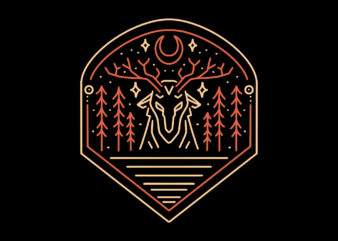 wild deer adventure t-shirt design