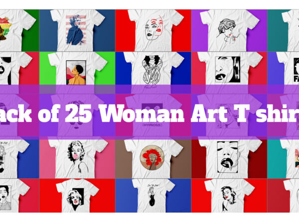 Pack of 25 women face art t shirt designs ready to print