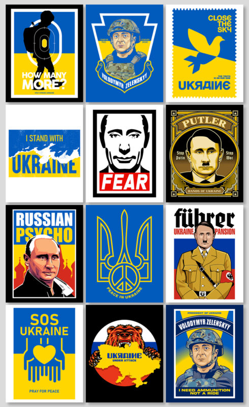 12 UKRAINE T-shirt Designs Bundle