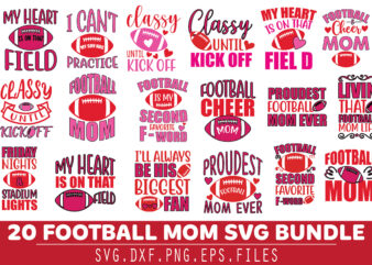 Football Mom Bundle t shirt graphic design