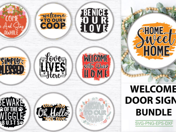 Welcome door signs bundle t shirt design for sale