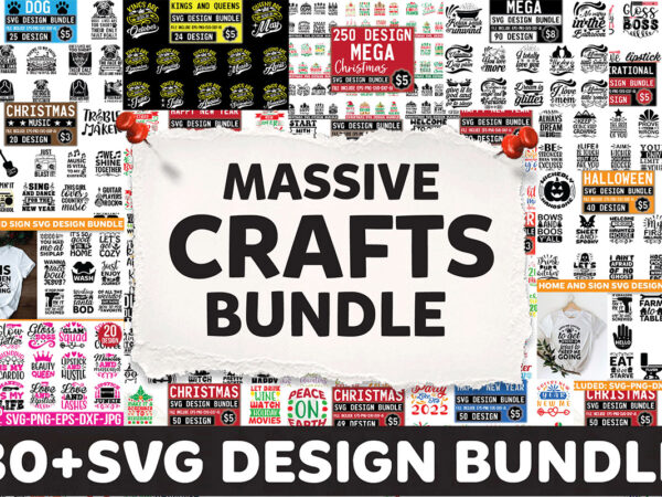 Massive crafts bundle t shirt designs for sale