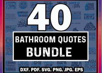 40 Funny Bathroom Bundle, Bathroom Cut File, Funny Bathroom Clipart, Bathroom Quotes, Printable Vector, Commercial Use, Instant Download 781868588