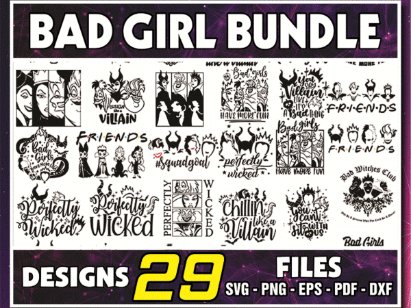 Bundle 29 bad girl png, svg, cut file, clipart, cricut cameo, silhouette, vector, eps, pdf, dxf, bad girls have more fun, instant download 1036504369