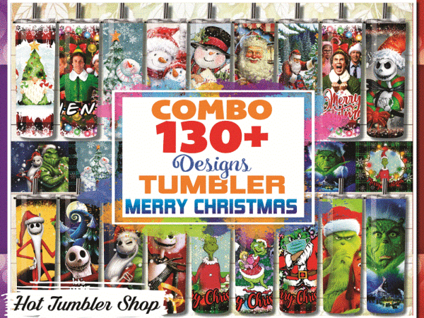 Combo 130+ tumbler christmas, cartoon movie characters tumbler (jackskellington – rick- babyyoda), 20 oz skinny digital file,tumbler digital 8808123012 t shirt vector file