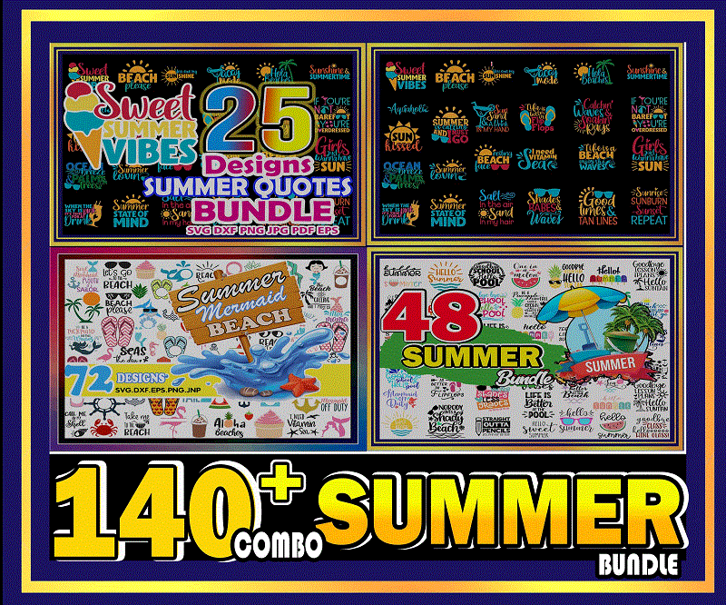 Combo 140+ Summer SVG Bundle, Hola Beaches Cut File, Beach Svg, Mermaid Svg, Summer Clipart, Beach Shirt Svg, Instant Download CB775219310