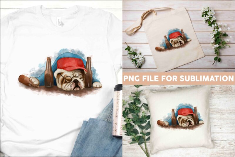 Funny dog watercolor sublimation bundle, dog illustration clipart bundle, dog bundle, dog t shirt designs png