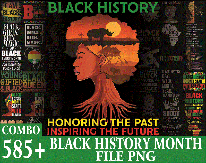 Combo 585+ PNG Bundle, Black History Month png, Black Pride png, African American png, Afro Women png, Sublimation Black History, Digital Download CB1007303136