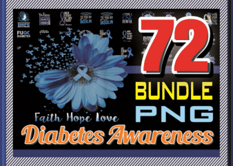 Bundle 72 Diabetes Awareness png, Peace Love Cure png, Faith Sunflower png, Blue Elephant Sunflower Ribbon, Instant Download 907891208