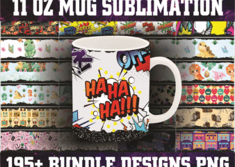 Bundle 195 Designs 11 oz Mug Sublimation, 11oz Glitter Mug sublimation Drive, 200 Mug Sublimation files, Mug designs, Digital Download 924624194