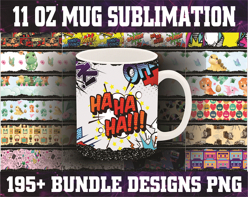 Bundle 195 Designs 11 oz Mug Sublimation, 11oz Glitter Mug sublimation Drive, 200 Mug Sublimation files, Mug designs, Digital Download 924624194