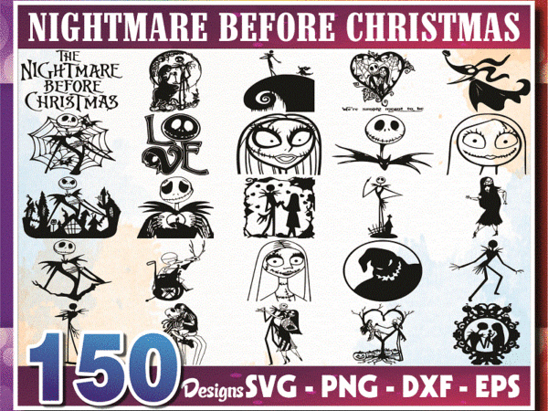 150 nightmare before christmas svg bundle, halloween svg, jack skellington svg, jack and sally svg, nightmare christmas svg, png, dxf, eps 870236055