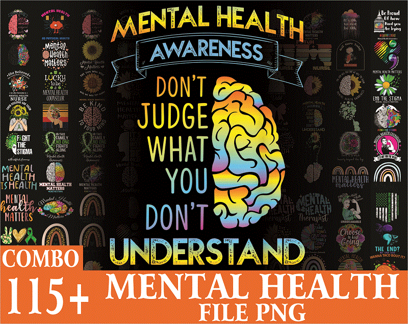 Combo 115 Mental Health PNG Bundle, Mental Health Awareness png, Depression Awareness png, Semicolon png, Digital Download 962123394