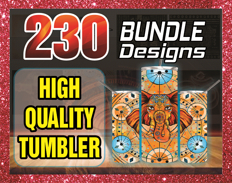 230 High Quality Tumbler Designs 20oz Skinny Straight Bundle, Bundle Template for Sublimation, Full Tumbler Wrap, PNG Digital Download 1001247386