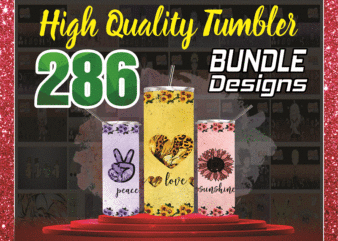 286 High Quality Tumbler Designs 20oz Skinny Straight Bundle, Bundle Template for Sublimation, Full Tumbler Wrap, PNG Digital Download 1001247386
