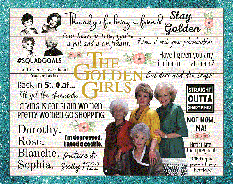 Golden Girls Fan Sheet, Waterslide Sheet, Collage, PNG Sublimation, Digital File, Digital Download 971101672