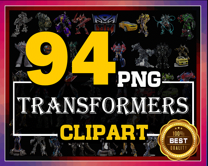 Transformers ClipArt- PNG Images Digital, Transformers ClipArt, Transformers, Graphics Transparent Background Scrapbook, Instant Download 976047092