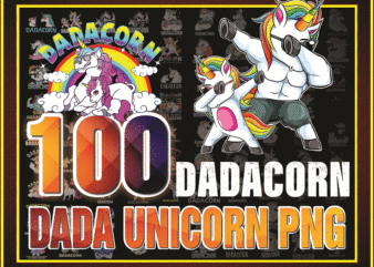Combo 100 File, Dada Unicorn Design PNG, Unicorn Png, Digital Download, Daddy Unicorn Sublimation, Tshirt Design, Printable waterslide, 998462714
