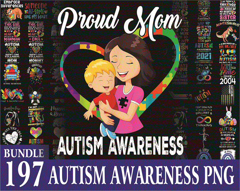 Bundle 200 AUTISM Awareness PNG, Peace love autism, April We Wear Blue Autism, Ribbon Autism Awareness, Mama bear autism Mom, Be kind autism 989921344
