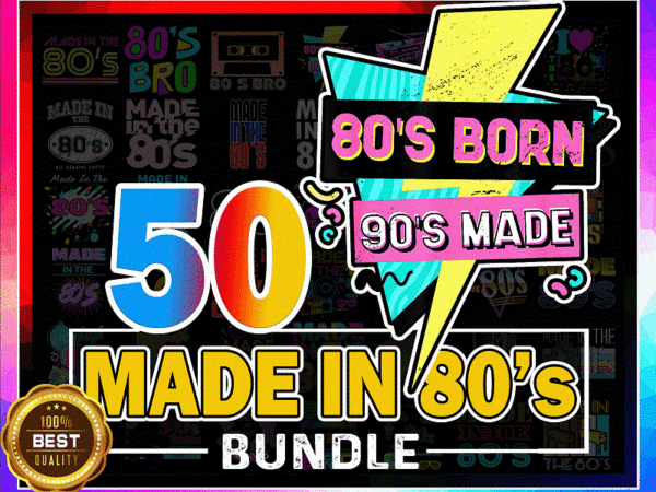 50 file png bundle, made in 80’s png, retro png, vintage 1980s design, nostalgia design, vintage design 80’s, digital download 999902232