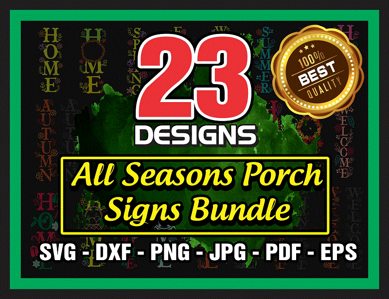 23 Designs All Seasons Porch Signs SVG Bundle, Porch Signs Svg, Vertical Sign Svg, Cut File, Clipart, Printable, Vectors, Commercial Use 1000219243