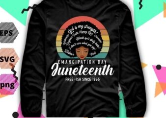 Juneteenth Freedom Day eps, Emancipation Day png, Thank you Bag Style T-Shirt design svg, Free-ish Since 1865, Juneteenth Party, Vintage, Cool, Melanin, Black Pride