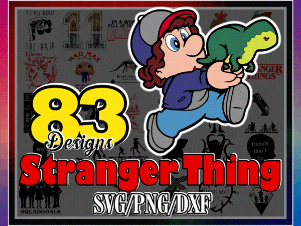 Bundle 83 designs stranger things svg, stranger things labels, alien png, dxf, svg, demogorgon svg, cut files, silhouette, digital download 1005025430