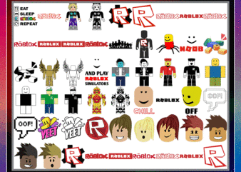 54 Designs Roblox Vectors Bundle, Roblox svg, png, dxf, Roblox Face svg, Roblox svg Cut Files, Silhouette, Roblox Clipart, Digital Download 1005071474