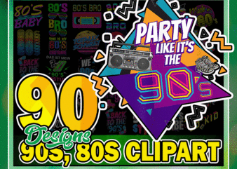 90 Designs 90s, 80s Clipart, Neon 80s Clipart, 1980, 1990 Retro, Neon, Digital Graphics, 80s Party, I Love 80s, Digital Download 1005923935