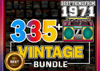 Combo 335+ Vintage Bundle, Vintage 1971 Bundle, Retro 1971 Birthday, Classic 1971 Bundle, Best of 1971, Cut Files, Digital Download 1011435111