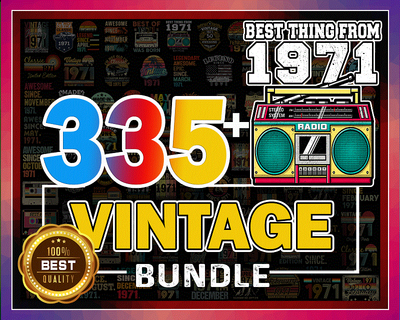 Combo 335+ Vintage Bundle, Vintage 1971 Bundle, Retro 1971 Birthday, Classic 1971 Bundle, Best of 1971, Cut Files, Digital Download 1011435111
