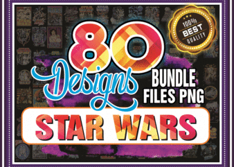 80 Designs Star Wars Vintage PNG Bundle, Star Wars Characters, Star Wars Png, Digital Print, Transparent Backgrounds, Instant Download 958720820