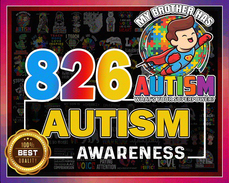 826 Autism Awareness PNG, Autism Rainbow Png, Autism Awareness png, Autism Love, Autism Gift, Autism Png, Mama Bear, Light it up Png 1019080805