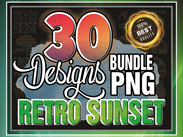 30 designs retro sunset png bundle, vintage retro sunset beach png, retro 1980s 1990s vaporwave palm trees, retro sunset beach lover png 959658746