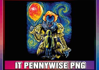 IT Pennywise Png, Horror Killer Png, Horror Movie Png, Starry Night Png, Horror Lover Png, PNG Printable, Instant Download, Digital File 1037860526 t shirt design for sale