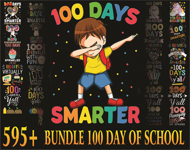 600 Designs 100 Day of school PNG Bundle, Happy 100 Days Of School Png, 100Th Day Of School, Digital Download 1003441010