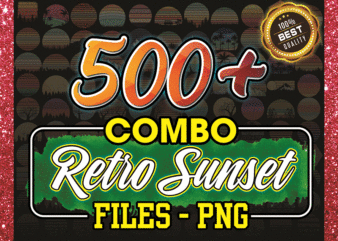 Combo 500+ Retro Sunset PNG Bundle, Vintage Png, Retro Sunset Clipart, Sunset PNG, Retro Tropical Beach Png, Beach Palm Tree, Sunset sublimation, CB863942779 t shirt vector file