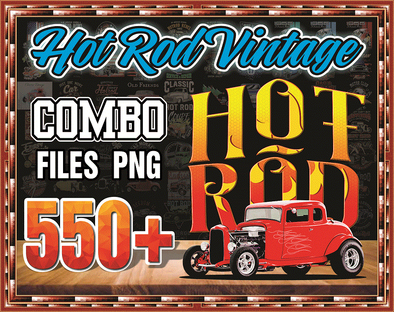 Combo 565 Hot Rod Vintage PNG Bundle, Classic Car Vintage Hot Rod, American Car, Old Vehicle PNG, Digital Download 1000436301