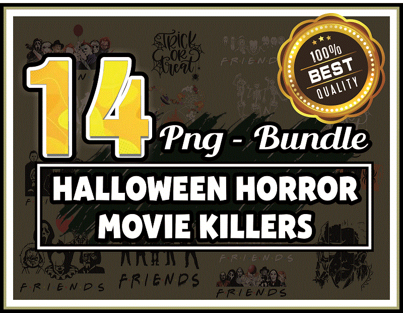 14 Halloween Horror Movie Killers PNG Bundle, Horror Characters Friends PNG, Horror Friends Png, Scary Friends Png, Halloween friend PNG 866826266