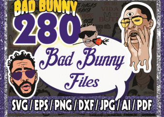 280 Bad Bunny SVG, Bad Bunny Layered SVG Files For Cricut Bundle, Bad Bunny png, Yo Perreo Sola SVG, Cricut File, Clipart, Digital Download 1016258961