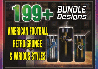 199 American football retro grunge & various styles Tumbler Designs 20oz Skinny Straight Bundle, Bundle Template for Sublimation, Full Tumbler Wrap, PNG Digital Download 1001247386