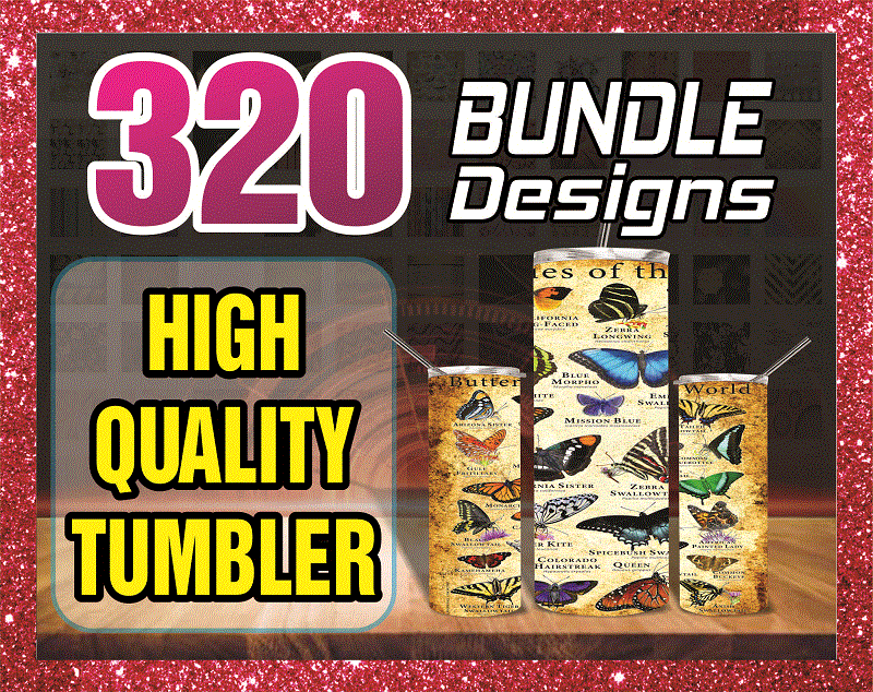 320 High Quality Tumbler Designs 20oz Skinny Straight Bundle, Bundle Template for Sublimation, Full Tumbler Wrap, PNG Digital Download 1001247386